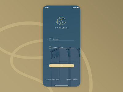 Sabalier Login UI 3d clean login mobile mobile ui ui ux webdesign