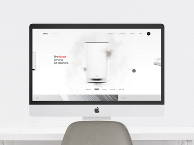 Aeris air purifiers arise clean cleaner gradient interface minimalistic parallax ui ux web