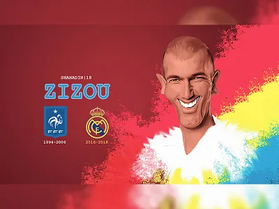 Zinedine Zidane ai avatars cartoon character graphicdesign illustration portrait psd t shirt t shirts tshirtdesign vector
