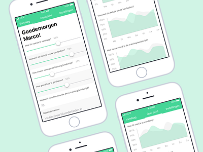 Recovery monitor app app design herstel herstelmonitor interface korfbal korfball monitor recovery sports ui user interface