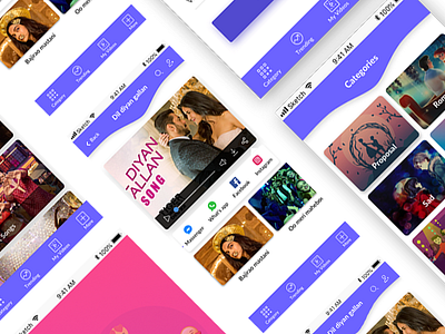 Video Status application android app application design ui ux