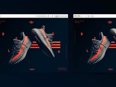 Yeezy Beluga - Landing page adidas concept dark fashion kanye landing page minimal sketch ui web web design website yeezy