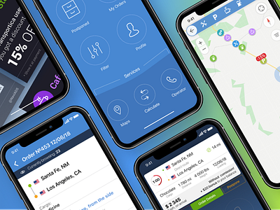 Transportica app application card discount driver ios iphonex map menu order push way