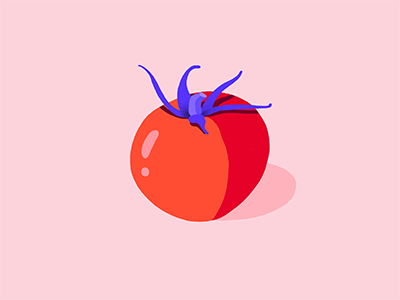 Tomato color block illustration procreate tomato