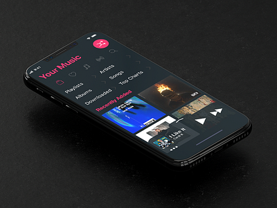 Apple Music Dark Theme - iPhone X apple apple music dailyui dailyui009 dark theme ios iphone x itunes music