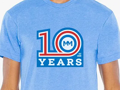 10 Year Tee 10 anniversary badge brand icon logo logotype retro shirt ten typography vintage