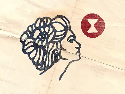 Cruel Lady Time black work bold death hand drawn hour glass illustration lady logo tattoo time