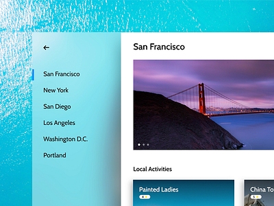 City Guide native windows app with Fluent UI acrylic adobexd fluent gallery microsoft photos ui windows10