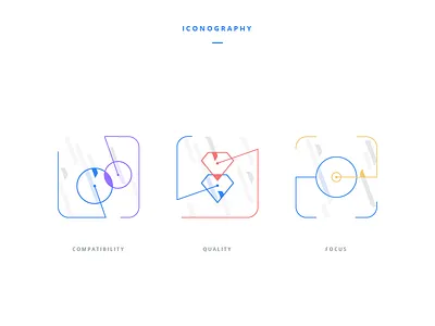 Outline Iconography abstract angle brand clean compatible focus icons minimal outline quality