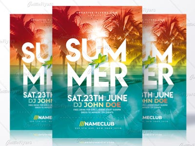 Summer Template creative flyer flyer party flyer templates invitation psd psd flyer psd templates summer flyer summer poster summer psd