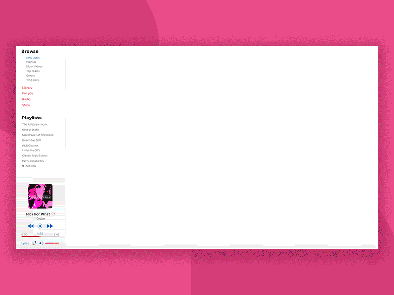 Apple Music Browse Page Redesign apple apple music debut design gif itunes music principle prototype redesign sketch