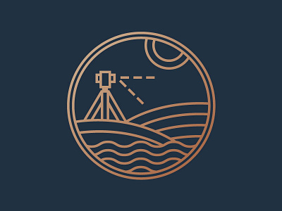 Surveying logo mark copper copper land logo river seal sun surveying