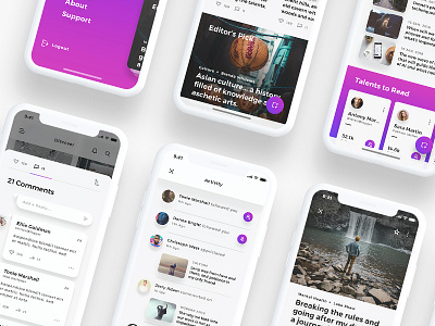 Lydia UI Kit - Light Mode activity article blog clean customizable interactive iphone x iphonex minimal screen ui ux