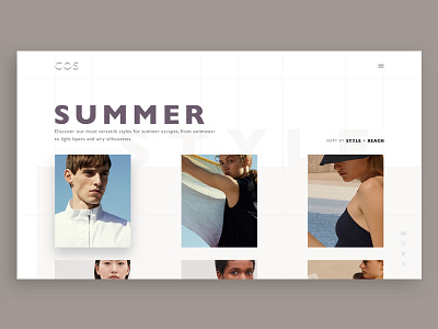 Cos website fashion flat grid landingpage minimal sketch ui ux web website