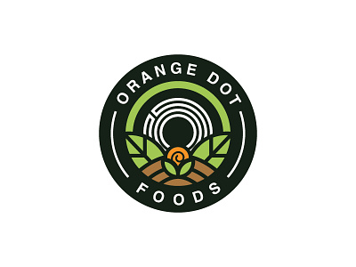 Orange Dot Foods creative dot food grass icon logo minimal orange vintage