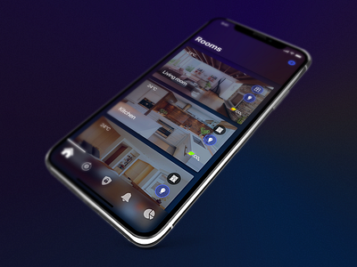 Smart house interface (IOS mobile app UI / UX design) app first shot interface mobile smart home smart house ui ux