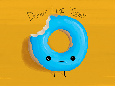 Donut Day bite cute donut food icing sad