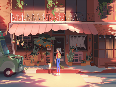 Blossom background character concept art design environment graphic illustration light painting visual development