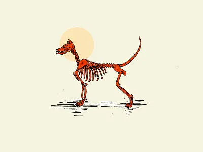 Skeleton hound art design drawing goods handmade icon illustration logo mockup quality trademark typography