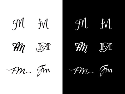 FM black concept create design fm idea letterform letters monogram type white