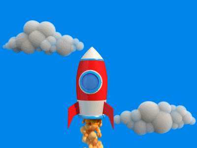 Flying Rocket 3d animated blender cloud flying flying saucer gif rocket space space cat ufo