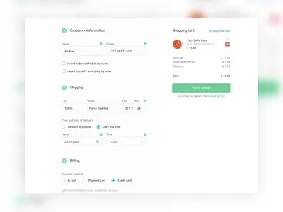UX Redesign of checkout form for eda.ua bill checkout form inputs order redesign shipping shopping cart ui ux
