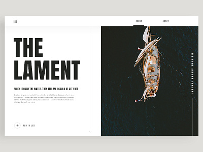 The Lament design landing layout photography song ui ux web website