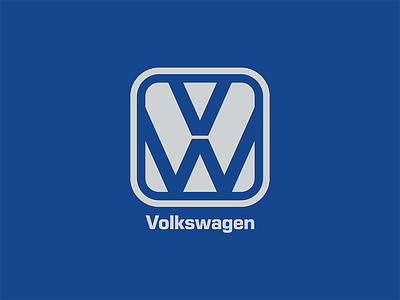 VW - square outlined brand design con logo vw