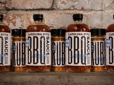 Carolina Brewery BBQ Sauce and Rub - Concept, Design, Typography beer beer can beer label beer logo bottle can craft beer label label design package package design sauce label