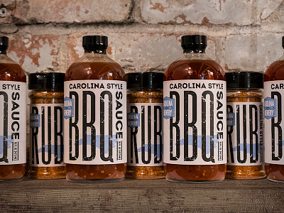 Carolina Brewery BBQ Sauce and Rub - Concept, Design, Typography beer beer can beer label beer logo bottle can craft beer label label design package package design sauce label