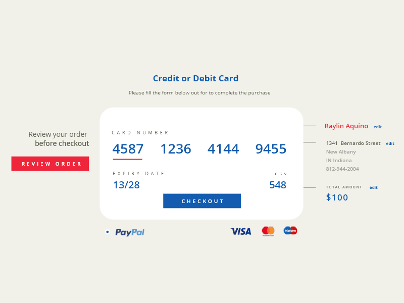 Hint 2: Design a credit card checkout #DailyUI adobexd checkout credit card credit card checkout dailyui raylin ui uidesign