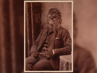 Gentleman Chewbacca 1880 chewbacca collage composite photoshop retouch star wars steam punk vintage wookie