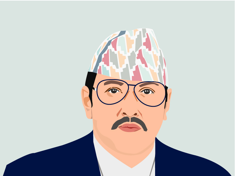 Digital Drawing - Late King Birendra Bir Bikram Shah by Sazan