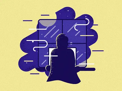 A night hero boy design flat illustration moon night notebook vector