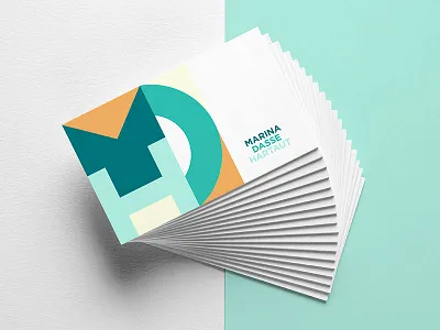 MDH Logo card geometric green identity logo medical mockup orange visit