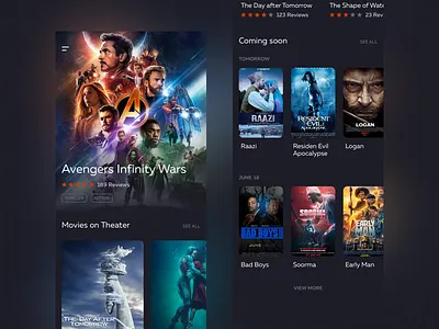 Movie App black ui book my show movie movie app movie app design movie black movie booking movie ios movie show ui design