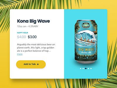 Daily UI 012 - E-commerce Shop (Single Item) beer big wave daily ui dailyui e commerce kona modal shopping cart