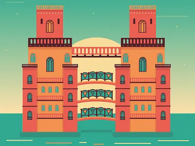 Temple #2 adobe architecture art artistic artwork creation drawing flatdesign illustration illustrator landscape temple