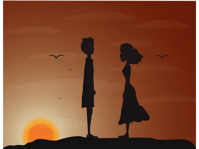 Him and her couples ethiopian illustration