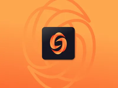 Icon S apps clean designs gradient icon latter logo orange s