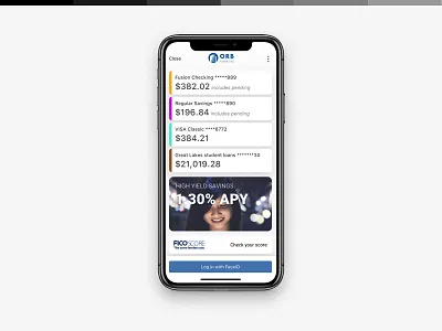 iOS personal banking app — pre-authentication view fintech ios
