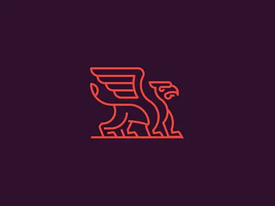Gryphon Branding birl branding griffin griffon gryphon lines logo simple