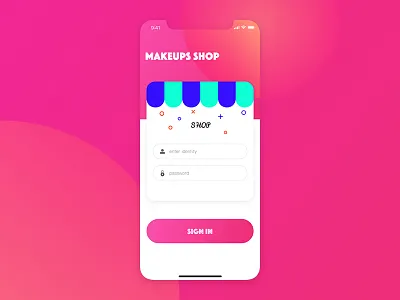 Makeups Shop sign in e commerce makeup signin ui
