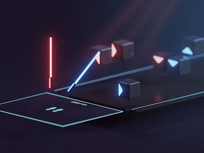 Beat Saber b3d beat saber beatsaber blender fan art illustration isometric low poly render vr