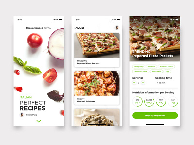 Recipes appdesign design designinspiration graphic graphicdesignui invisionstudio prototype sketch ui uiux ux visualdesign