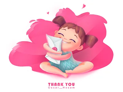 Hello Dribbble! 2d adras animation book illustration child color heart ikat illustration pink splash zi