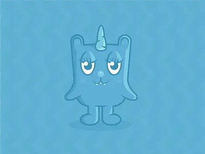 Unicorn Monster animal blue character cute girl illustration mascot monster unicorn vector
