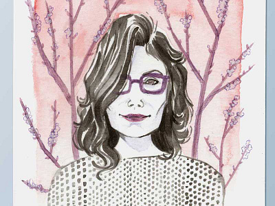 Marlene - detail portrait postcard watercolor