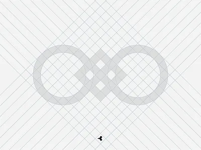 Catch the Infinity #1 | Grid circle construction geometric grid infinity interweaving lines logo mark sign square symbol