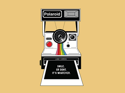 Smile. Or Don't. It's Whatever. animation camera illustration polaroid print retro